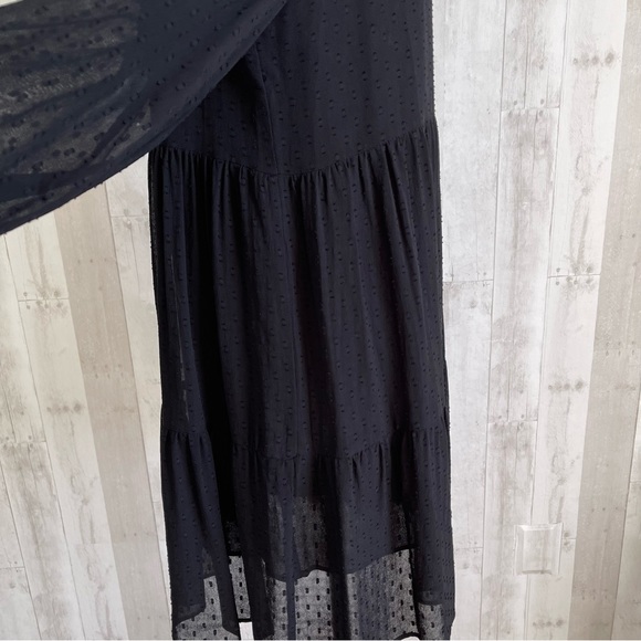 Zara Black Sheer Ruffle Dress - Picture 4 of 6